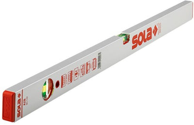 Sola Alu-Block-Wasserwaage AZB180, 180 cm, 2 Libellen 0,50 mm m, Silber – 01011601 – 01011601