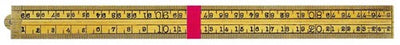 Sola Timmermans Zollstock Holz gelb 4-teilig, Scharniere und Endkappen aus Messing – 54210101 – 54210101
