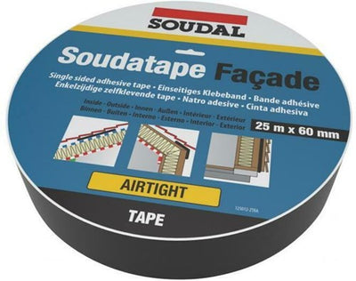 Soudal 125012 Soudatape Fassaden-Luftdichtband | 60 mm x 25 m – 125012