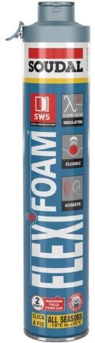 Soudal Flexifoam Click Fix | elastischer PU-Schaum | blau | 750 ml – 118318