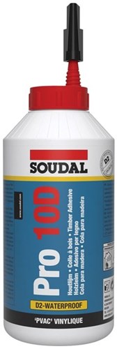 Soudal weißer Holzleim Pro10d, Flasche 750gr. - 108768