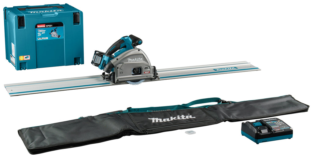 Makita sp001gm102 | 40 V max Tauchkreissäge | 165mm | 4,0 Ah Akku | Schnellladegerät | in mbox | mit aws-sender | Führungsschiene | 1500 mm – sp001gm102