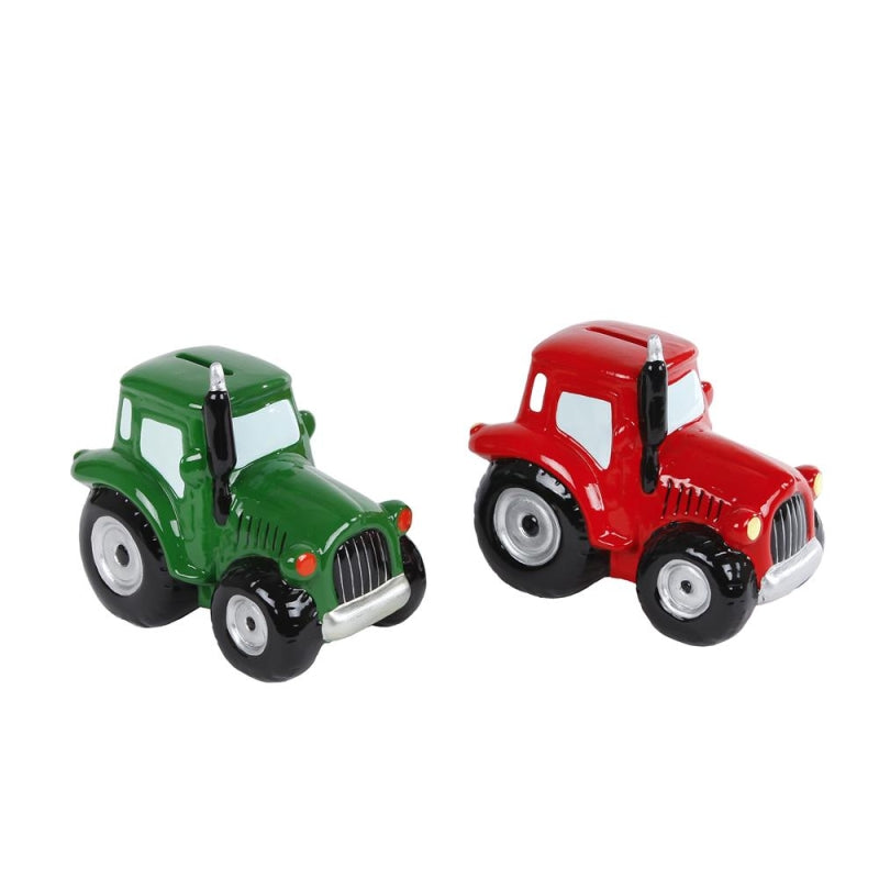 Kinderglobus Spardose Traktor aus Keramik (2 sort.)