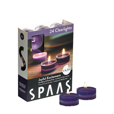 Spaas duftende Teelichter, klare Lichter, fröhliche Aufregung, 24 Stück