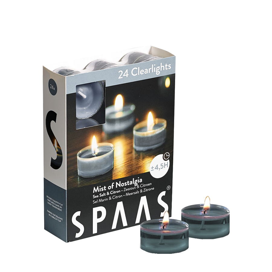 Spaas duftendes Teelicht Clearlights Nebel der Nostalgie 24 Stück