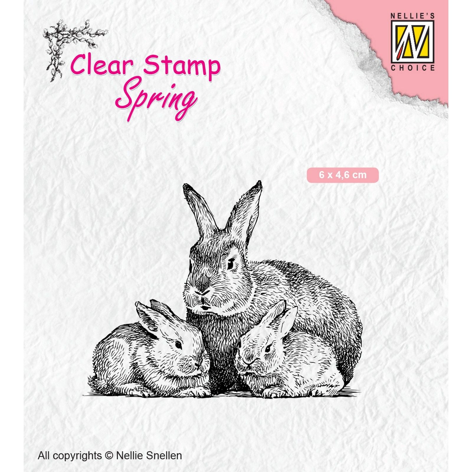 Nellies Wahl • Frühlings-Klarsichtstempel Hasenfamilie 60x45mm