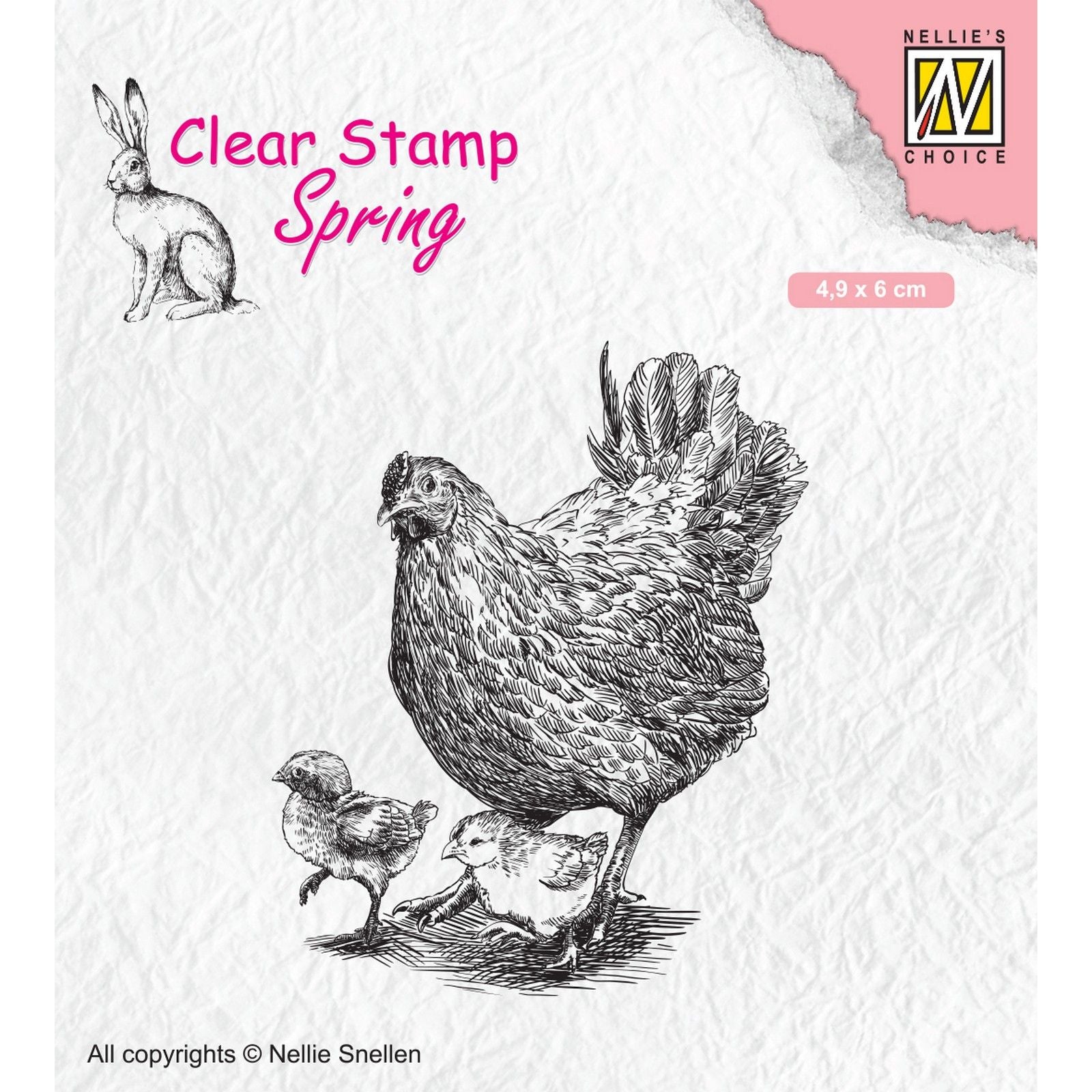 Nellies Wahl • Frühlings-Klarstempel Glucke mit Küken