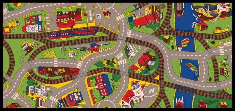 Verschiedene Marken von Spielmatten „Ride the Train“ (95x200)