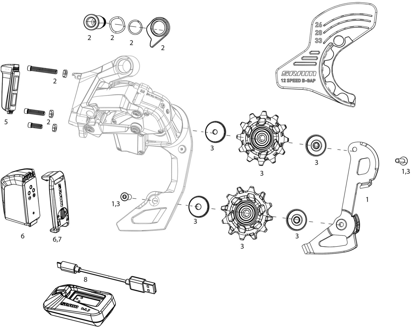 SRAM HINTERSAGE. Rivale XPLR AXS 44T