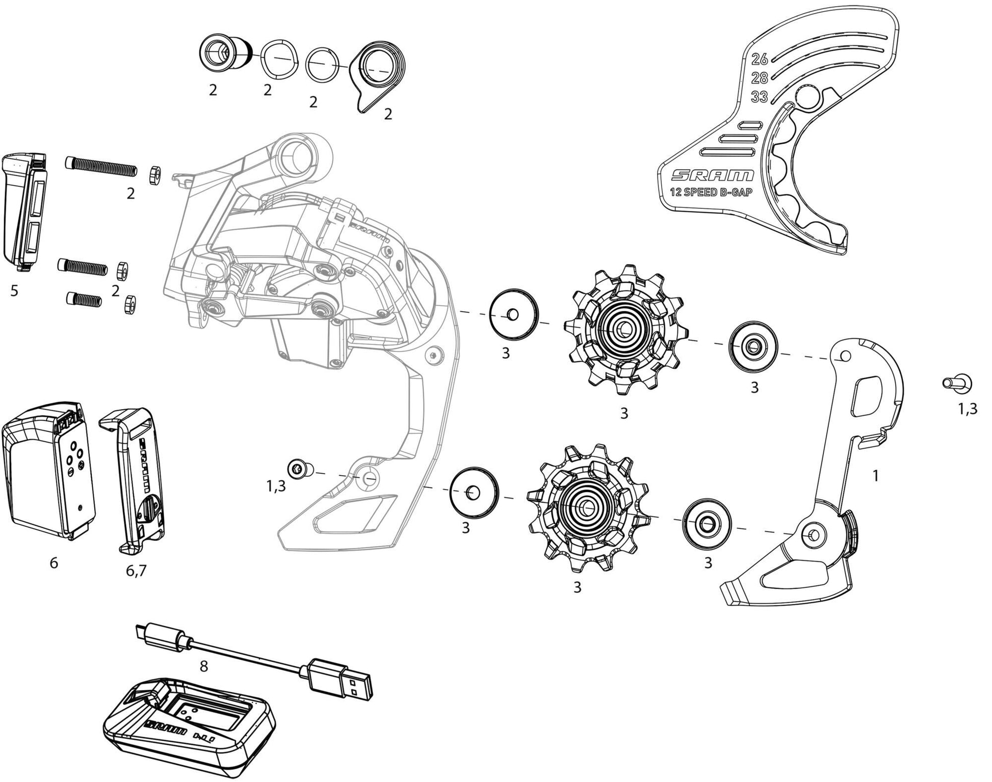 SRAM HINTERSAGE. Rivale XPLR AXS 44T