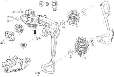 SRAM HINTERSAGE. XX1 Eagle 52t Mondgrau