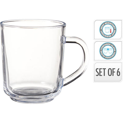 Exzellentes Haushaltsgeschirr Teeglas gehärtetes Glas Set von 6 Stück 220ml