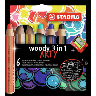 Stabilo Woody 3in1 farbige Stifte - 6 Farben