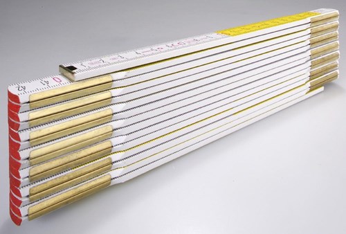 Stabila Zollstock, 617 11 weiß-gelbes Holz 3m - 01231