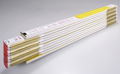 Abi-Stla-Gliedermaßstab, 617 weiß-gelbes Holz 2 m – 01128