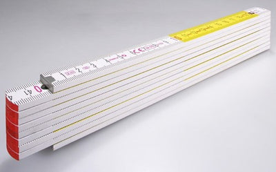 Abi-Stla-Gliedermaßstab, 717 weiß-gelbes Holz 2 m – 01328