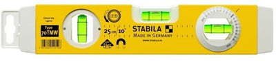 Stabila-Wasserwaage, 70 tmw 1v1h + Bogenlibelle + Magnet 25 cm – 14010