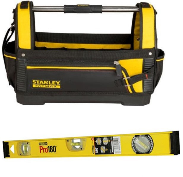 Stanley Koffer fatmax® offene Werkzeugtasche | 1-93-951 + Stanley-Wasserwaage I-Beam 60 cm 1-42-920 - 1-93-951sb