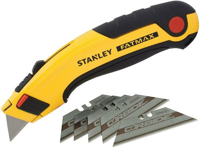 Stanley Handwerkzeuge Fatmax ausziehbares Messer + 5 Hartmetall-Ersatzmesser – 7-10-778