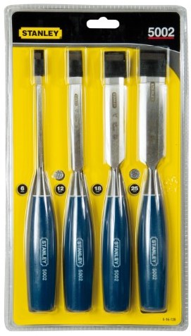 Stanley Handwerkzeug-Holzmeißel-Set 4-teilig (6, 12, 18, 25 mm) – 0-16-129