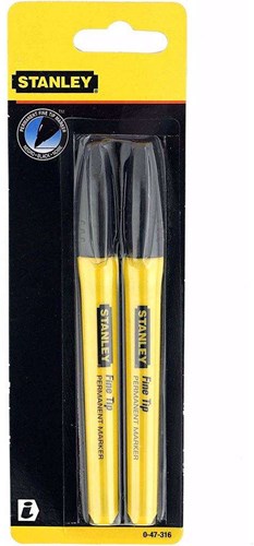 Stanley Handtools Textmarker mit feiner Spitze, schwarz – 0-47-316