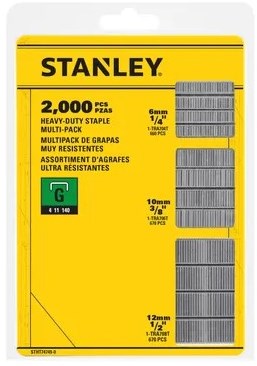 Stanley Handwerkzeug-Klammermischung 6, 10 und 12 mm Typ G – 2000 Stück – stht74749-0 – stht74749-0