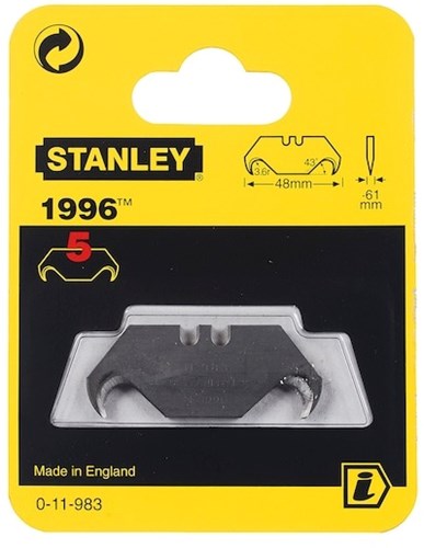 Stanley Handwerkzeuge Ersatzklingen 1996 ohne Löcher – 5 Stück Karte – 0-11-983 – 0-11-983