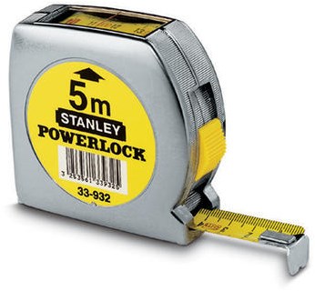 Stanley Handwerkzeuge Maßband Powerlock Draufsichtfenster | 5 m – 19 mm – 0-33-932