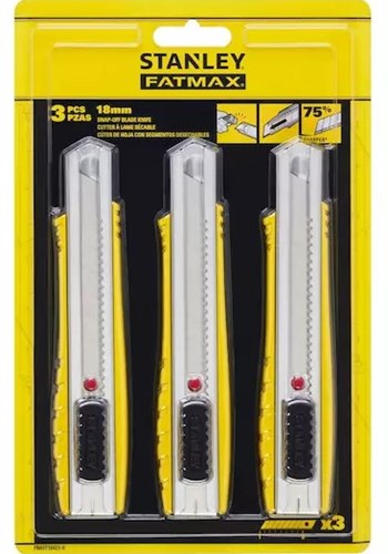 Stanley Tripack Fatmax Abbrechmesser | Metall | 18 mm (2+1 frei) – fmht10421-0