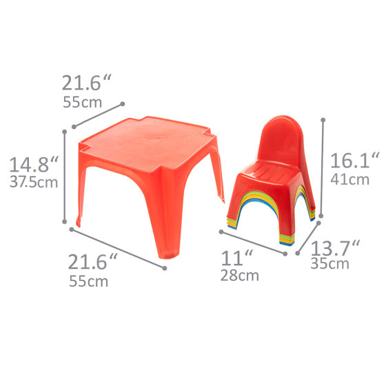 Starplay-Tisch und Stühle setzen Junior Red 5-Stück
