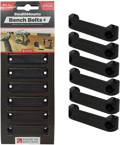 Stealth-Montage-Bankgurt | schwarz | 6 Stück - bb-pl-blk-6