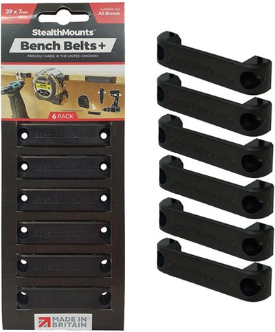 Stealth-Montage-Bankgurt | schwarz | 6 Stück - bb-pl-blk-6