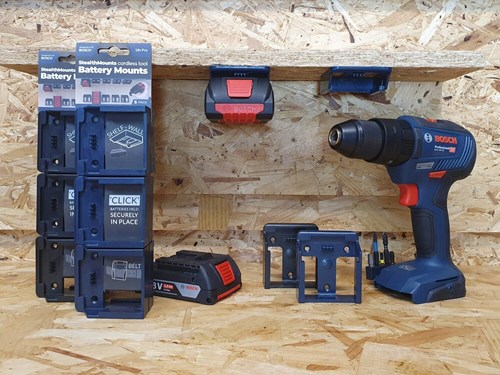 Stealth montiert Batteriehalter für Bosch 18V | schwarz | 6 Stück - bm-bo18-6