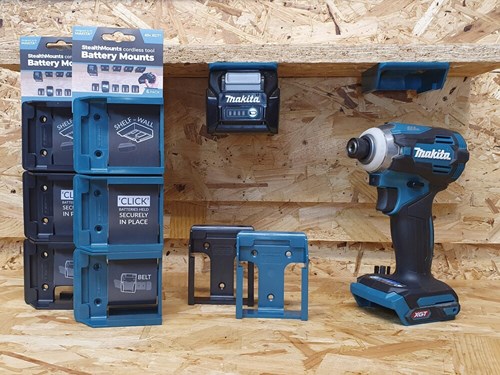 Stealth-Montage-Batteriehalter für Makita 40 V XGT | schwarz | 6 Stück - bm-mk40-blk-6
