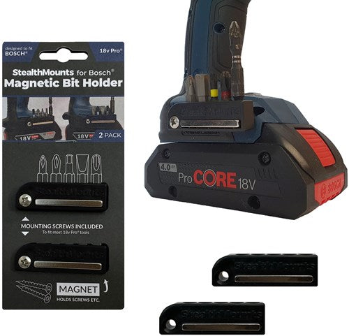 Stealth Mounts Bithalter für Bosch 18V | 2 Stück | schwarz - bra-bo-blk-2
