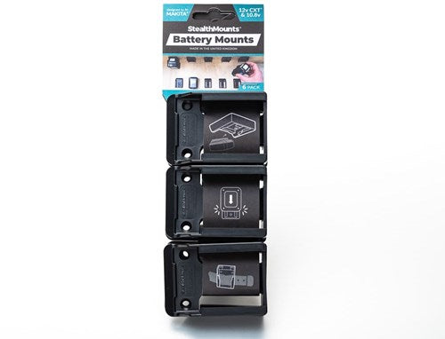 Stealthmounts bm-mk12-blk-6 Batteriehalter für Makita 12 V CXT | schwarz | 6 Stück - bm-mk12-blk-6