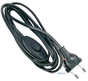 Stromlinien-Eurokabel, schwarzer Schalter, 2 Meter – 6665220