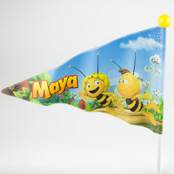 Fahrradflagge Maya de bei Junior 150 cm Vinylweißgelb
