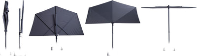 Madison Sonnenschirm Mikros 200x300cm grau