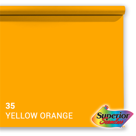 Überlegener Hintergrundpapier 35 gelb-orange 1,35 x 11m