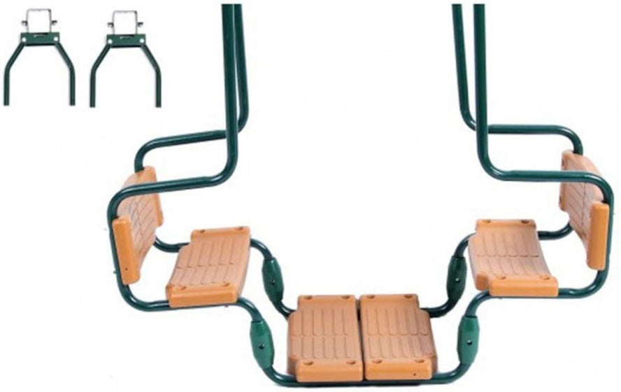 Schwingendes Duo Swing 250 270 cm Stahlgrün natürlicher