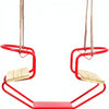 Schwingendes Duo Swing 92 x 44 x 53 cm Stahlholz Rot natürlich