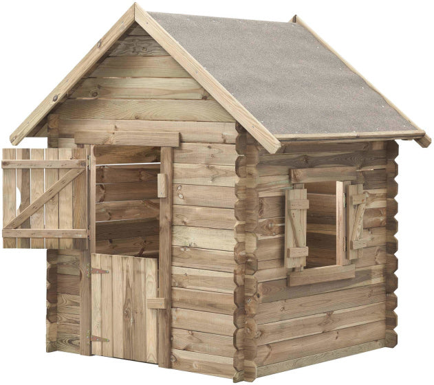 Swinging Louise Wooden Playhouse 120 x 120 x 160 cm Naturel