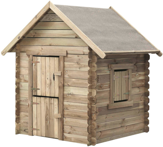 Swinging Louise Wooden Playhouse 120 x 120 x 160 cm Naturel