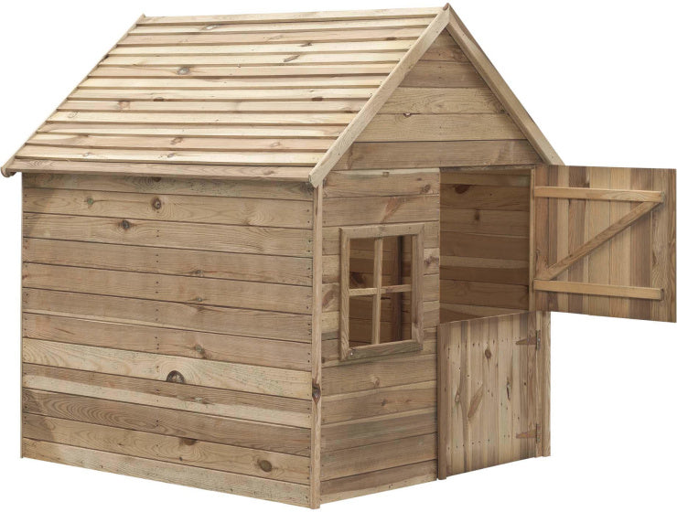 Swinging Louise Wooden Playhouse 120 x 120 x 160 cm Naturel