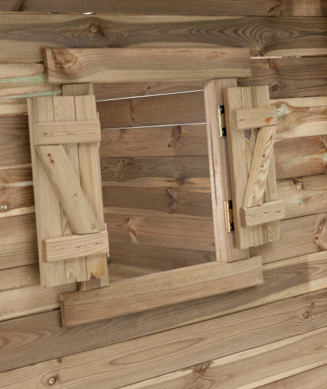 Swinging Louise Wooden Playhouse 120 x 120 x 160 cm Naturel