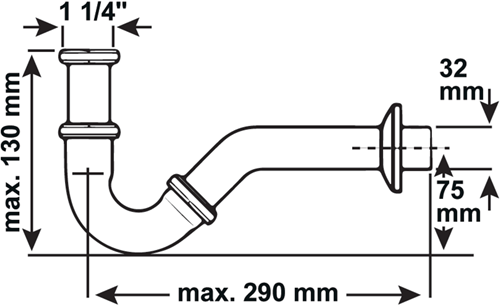 Cornat Bidetsiphon Messing CH 1 1 4 215 - T317503