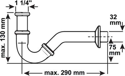 Cornat Bidetsiphon Messing CH 1 1 4 215 - T317503