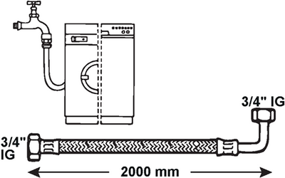 Cornat Waschmaschinen-Zulaufschlauch 2m00 Edelstahl – T357215