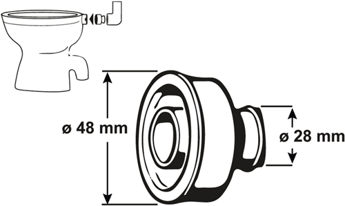 Cornat WC-Manschette abgewinkelt 28 32 mm 48 mm - t360706